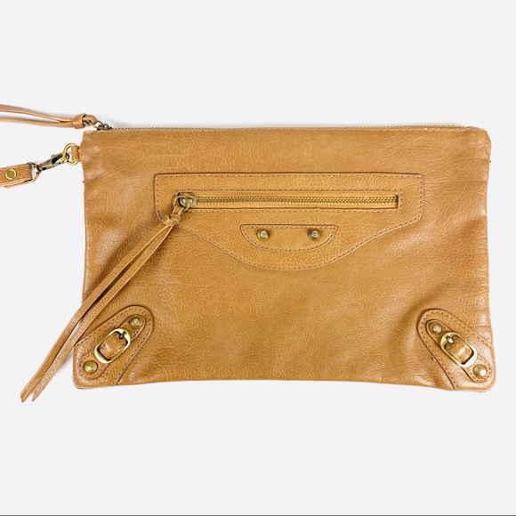 Handbags - Clutch Wristlet Faux Leather Brown